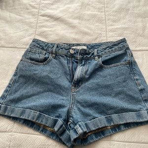 PacSun Blue Jean Shorts High-Waisted Cuffed